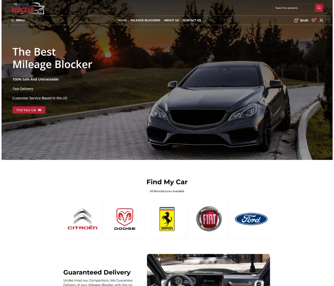 WooCommerce E-commerce Store for Mileage Blockers (USA & UK)