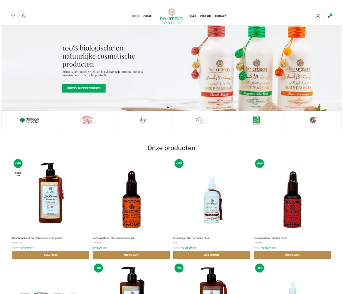 Organic Products E-commerce Store (WordPress & WooCommerce)